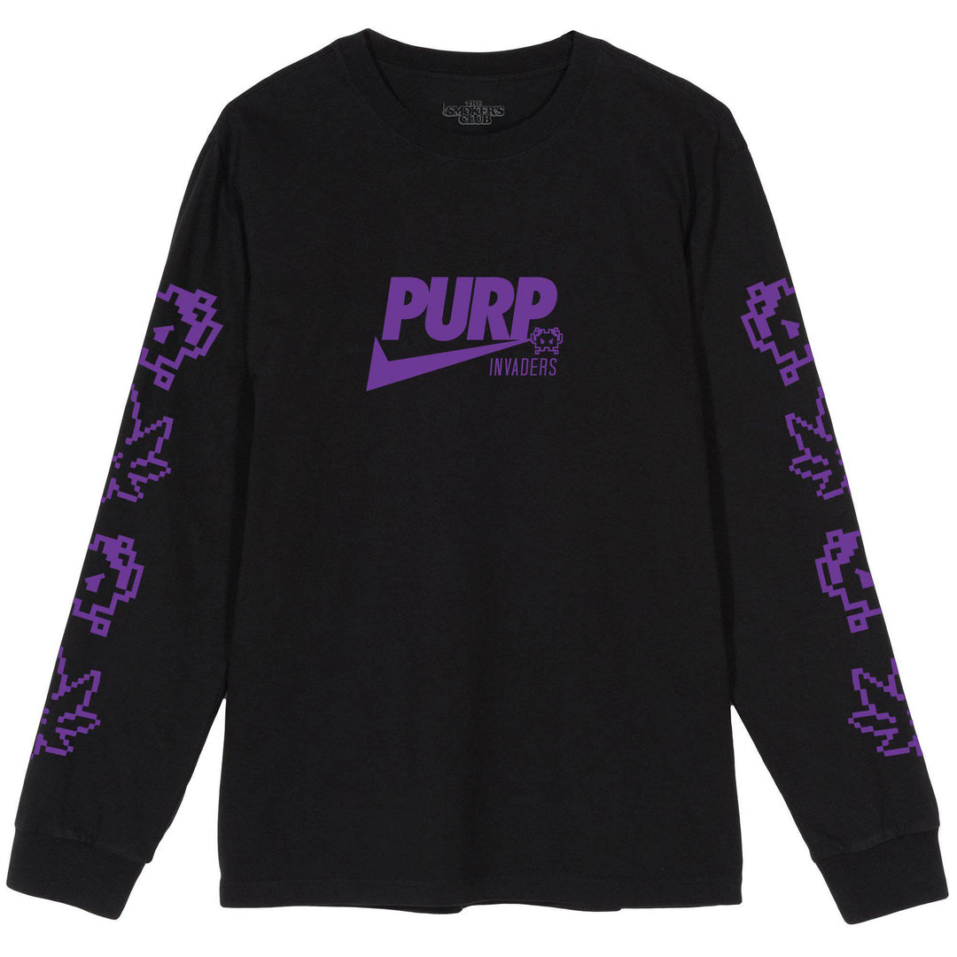 Purp Check Long Sleeve Tee - The Smoker's Club